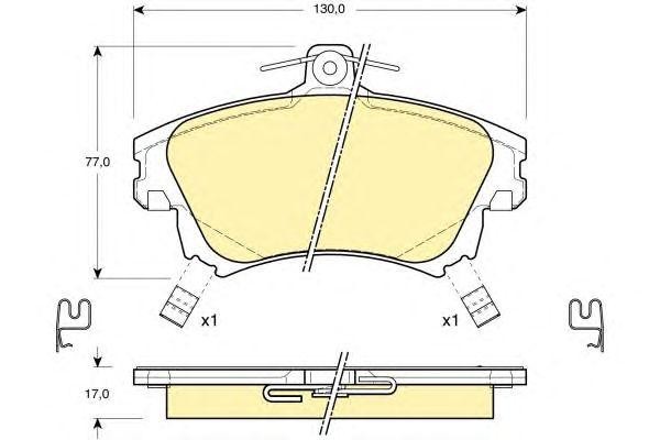 Комплект тормозных колодок, диско 6113131 GIRLING