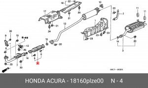 Катализатор 18160PLZE00 HONDA