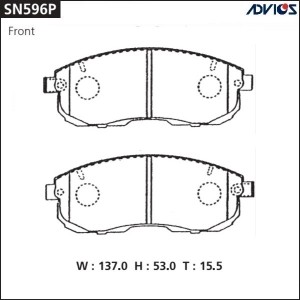 Колодки тормозные дисковые SN596P ADVICS
