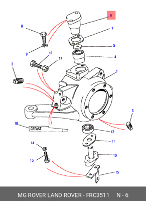 Болт поворотного кулака FRC3511 LAND ROVER