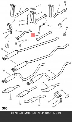 Выпускной трубопровод 90411860 GENERAL MOTORS