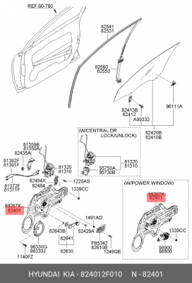 Стеклоподъемник 824012F010 HYUNDAI KIA
