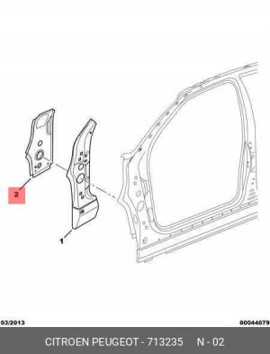 Усилитель стойки кузова 7132 35 CITROEN PEUGEOT
