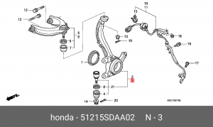 Кулак поворотный (комплект) 51215SDAA02 HONDA