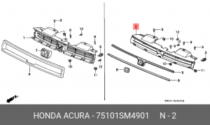 Решетка радиатора 75101SM4901 HONDA
