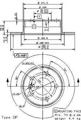 Тормозной диск 08.9787.10 BREMBO
