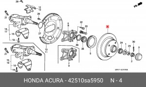 Тормозной диск 42510SA5950 HONDA