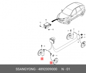 Датчик ABS 4892009000 SSANG YONG