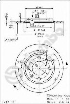 Тормозной диск 08.5573.10 BREMBO