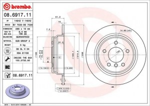 Тормозной диск 08.6917.11 BREMBO