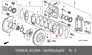 Колодки тормозные дисковые 06450S5AJ00 HONDA