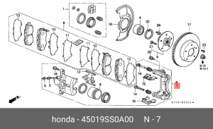 Тормозной суппорт 45019SS0A00 HONDA