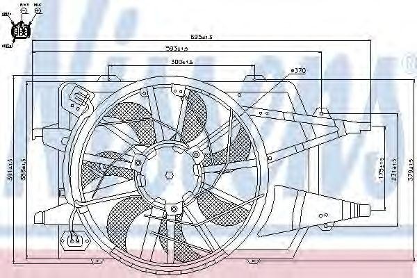 Вентилятор, конденсатор кондиционера 85342 NISSENS