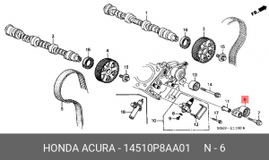 Натяжной ролик, ремень ГРМ 14510P8AA01 HONDA