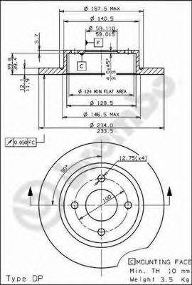 Тормозной диск 08.5691.10 BREMBO