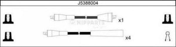 Ккомплект проводов зажигания J5388004 H B JAKOPARTS NIPPARTS