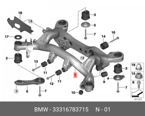 Балка задней подвески 33 31 6 783 715 BMW
