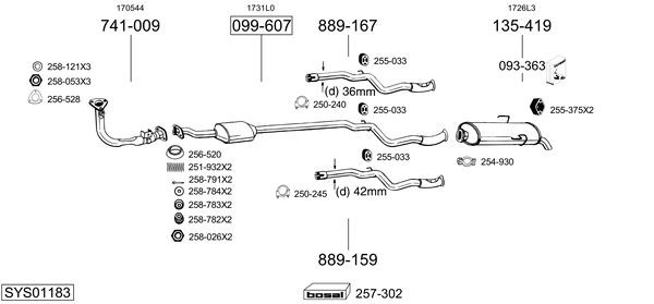 Предглушитель выхлопных газов 154767 BOSAL