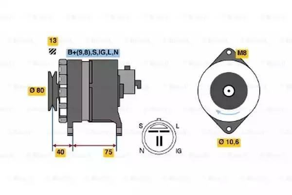 Генератор 0 986 041 771 BOSCH