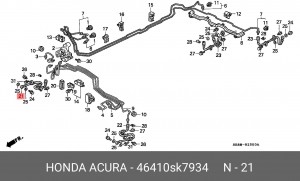 Шланг тормозной 46410SK7934 HONDA