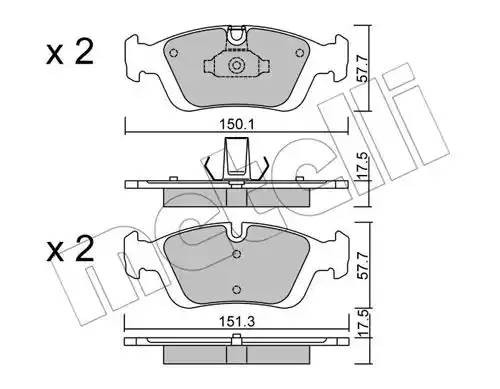 Комплект тормозных колодок, диско 2203120 METELLI