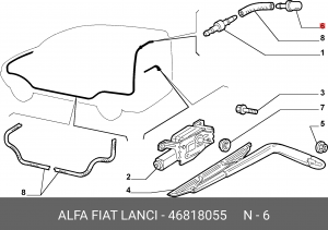 Форсунка омывателя фары 46818055 ALFA FIAT LANCIA