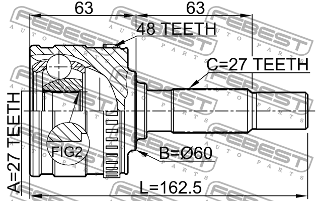 ШРУС 1610-801A48 FEBEST