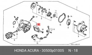 Катушка зажигания 30500P01005 HONDA