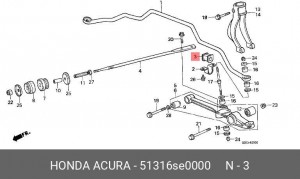 Втулка стабилизатора 51316SE0000 HONDA
