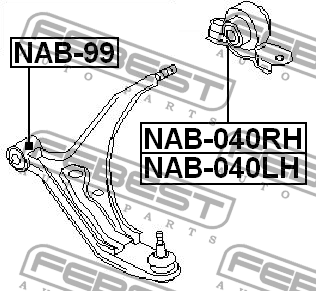 Сайлентблок - втулка амортизатора подвески NAB-040LH FEBEST
