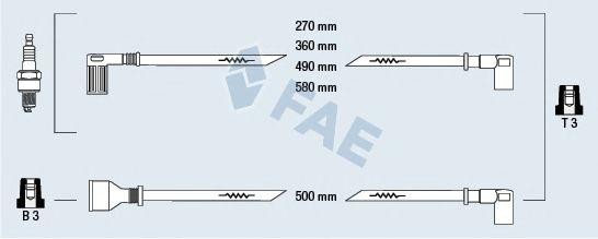 Ккомплект проводов зажигания 83860 FAE
