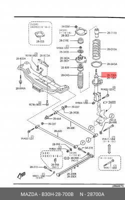 Амортизатор B30H-28-700B MAZDA