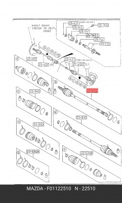 Вал привода колеса в сборе с ШРУСами F011-22-510 MAZDA