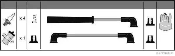 Ккомплект проводов зажигания J5381007 H B JAKOPARTS NIPPARTS