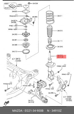 Амортизатор подвески EG2134900B MAZDA