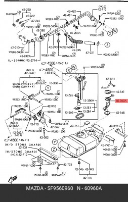 Датчик уровня топлива SF9560960 MAZDA