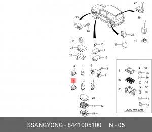 Реле указателя поворотов 8441005100 SSANG YONG