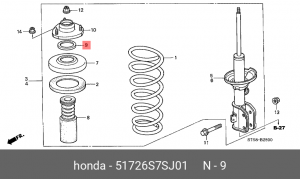 Подшипник опоры амортизатора подвески 51726-S7S-J01 HONDA