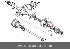 Уплотняющее кольцо, ступица колеса 40101703 IVECO