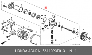 Гидравлический насос, рулевое управление 56110P3F013 HONDA