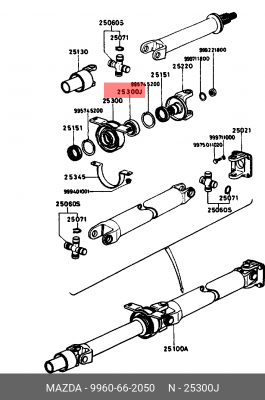 Подшипник опоры карданного вала 9960-66-2050 MAZDA