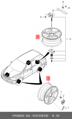 Диск колеса 529103E590 HYUNDAI KIA