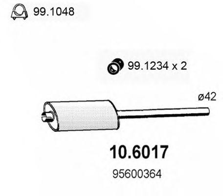 Средний глушитель выхлопных газов 106017 ASSO