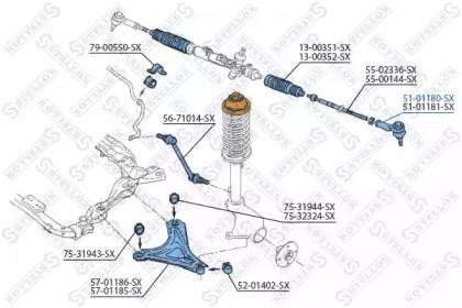 Наконечник рулевой тяги 51-01180-SX STELLOX