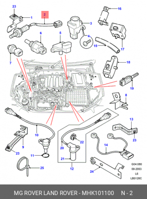 Лямбда-зонд MHK101100 MG ROVER LAND ROVER