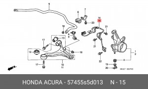 Датчик, частота вращения колеса 57455S5D013 HONDA