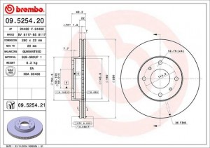 Тормозной диск 09525420 BREMBO