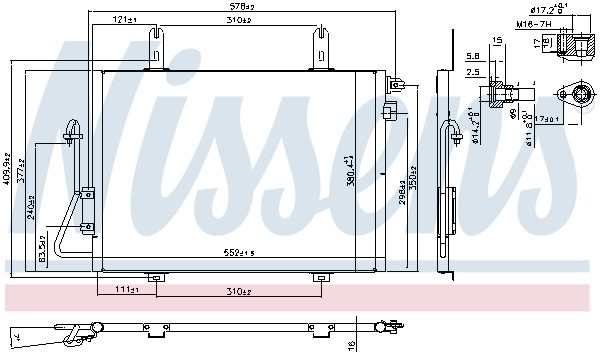 Конденсатор, кондиционер 94324 NISSENS