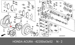 Комплект подшипника ступицы колеса 42200-ST3-E52 HONDA