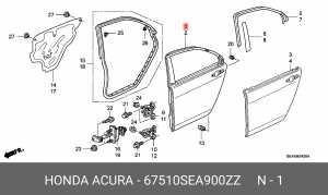 Дверь задняя 67510SEA900ZZ HONDA